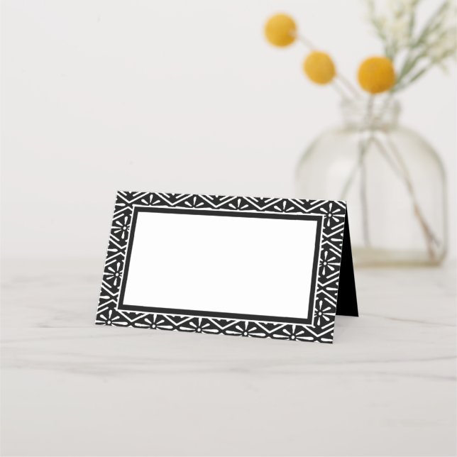 Tarjeta De Asiento Evento de recepción de casamiento en blanco y negr (Anverso)