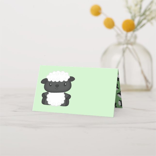 Tarjeta De Asiento Explotación de ovejas Baby Shower (Anverso)