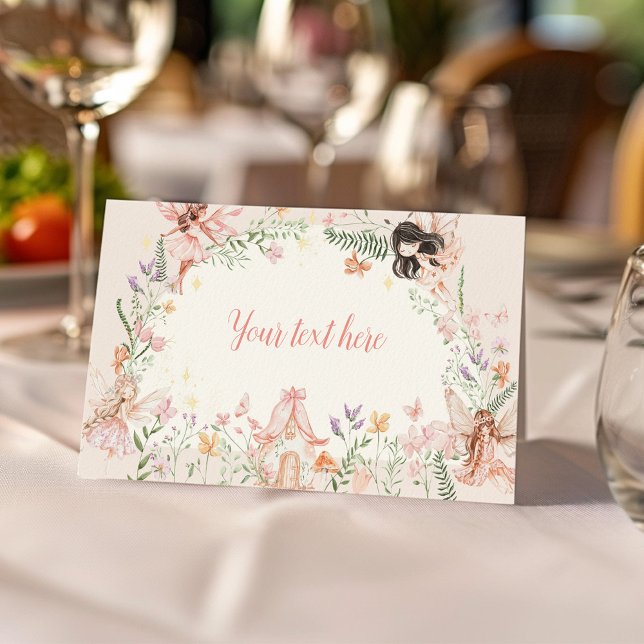Tarjeta De Asiento Fairy Floral Garden Birday Food Tent Place Card (Subido por el creador)