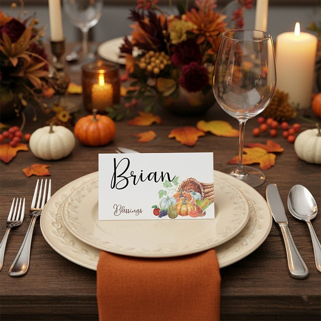 Tarjeta De Asiento Fall cornucopia personalizado (Subido por el creador)