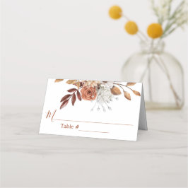 Tarjeta De Asiento Fall Floral Bouquet White Boda Place Card