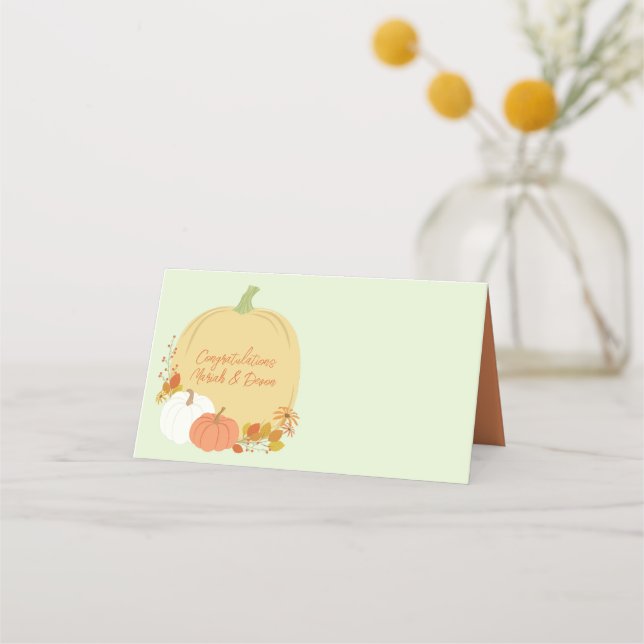 Tarjeta De Asiento Fall Pumpkin Baby Shower (Anverso)
