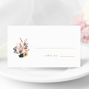 Tarjeta De Asiento Fall Wildflowers Bouquet Boda Escort Card
