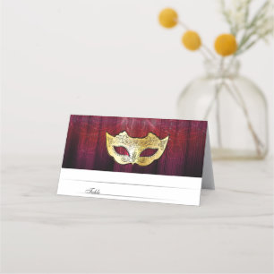 Tarjeta De Asiento Fancy Gold Masquerade Escords