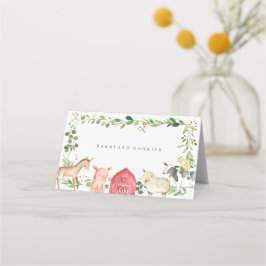 Tarjeta De Asiento Farm Animals Buffet Food Labels