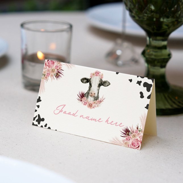 Tarjeta De Asiento Farm Cow Birday Place Card (Subido por el creador)