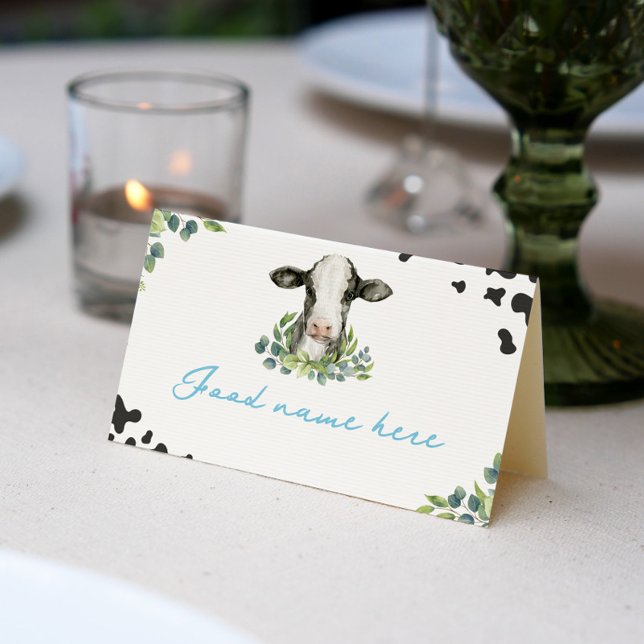 Tarjeta De Asiento Farm Cow Birday Place Card (Subido por el creador)