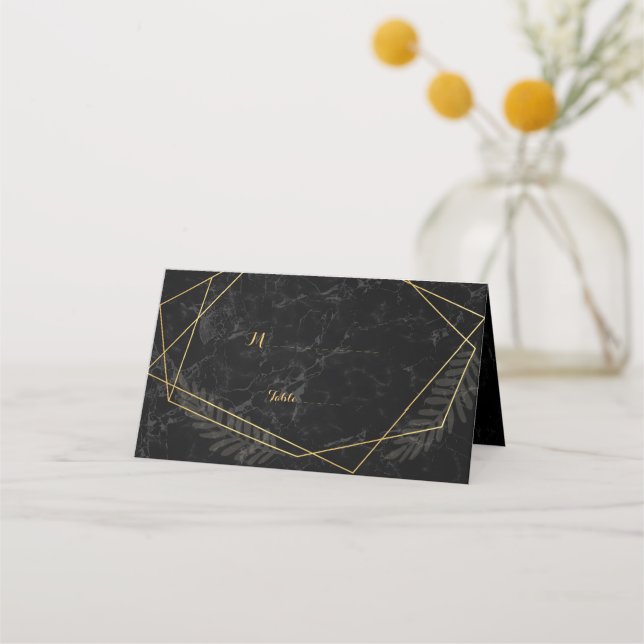 Tarjeta De Asiento Faux Marble Geométrica Place Card (Anverso)