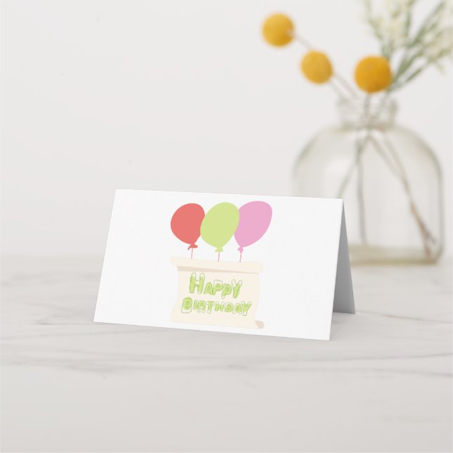 Tarjeta De Asiento Feliz cumpleaños (Anverso)