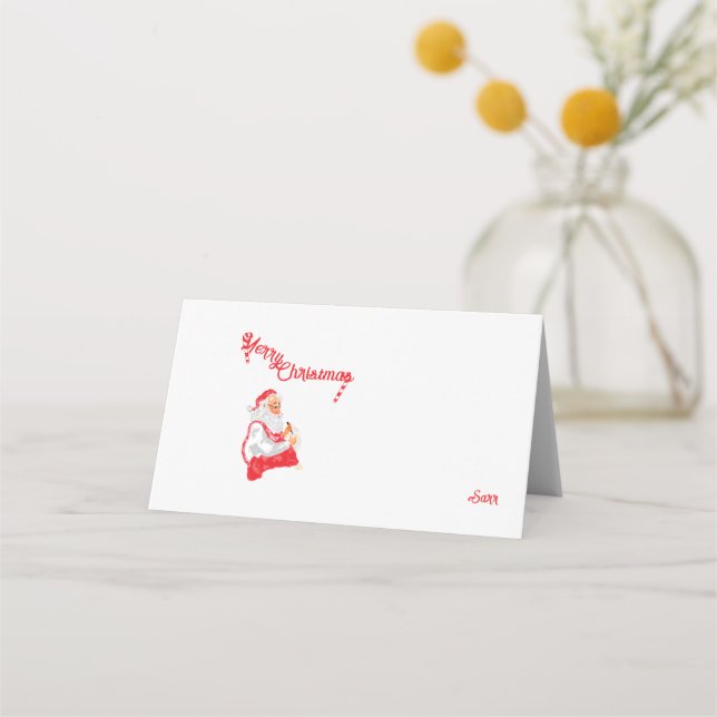 Tarjeta De Asiento :Feliz Navidad (Anverso)