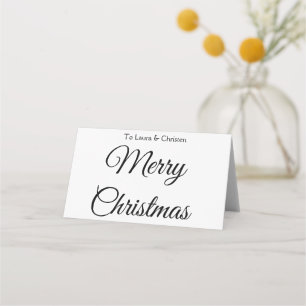 Tarjeta De Asiento Feliz Navidad añadir nombre texto regalo personali