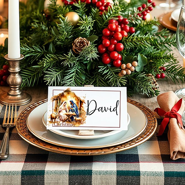 Tarjeta De Asiento Feliz Navidad Natividad (Subido por el creador)