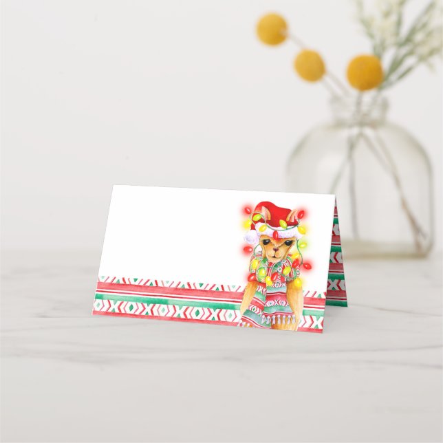 Tarjeta De Asiento Festividad de las acuarelas de Llama (Anverso)