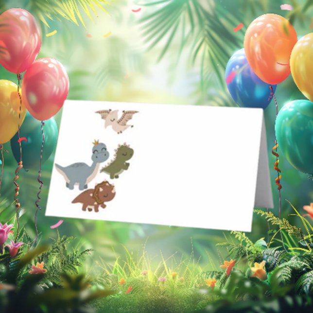 Tarjeta De Asiento Fiesta Boho Dinosaur (Make your Boho dinosaur party unforgettable with stylish place cards! )
