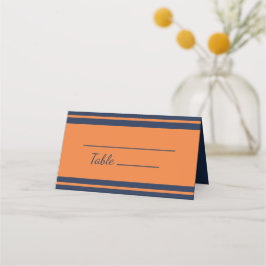 Tarjeta De Asiento Fiesta de cumpleaños con franjas azules de la Mari