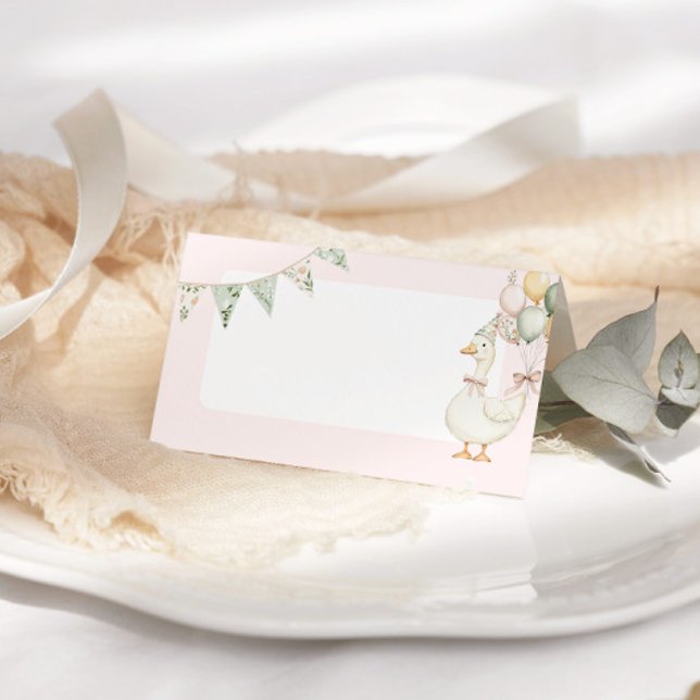 Tarjeta De Asiento Fiesta de cumpleaños floral rosa de la oca de Sill (Subido por el creador)