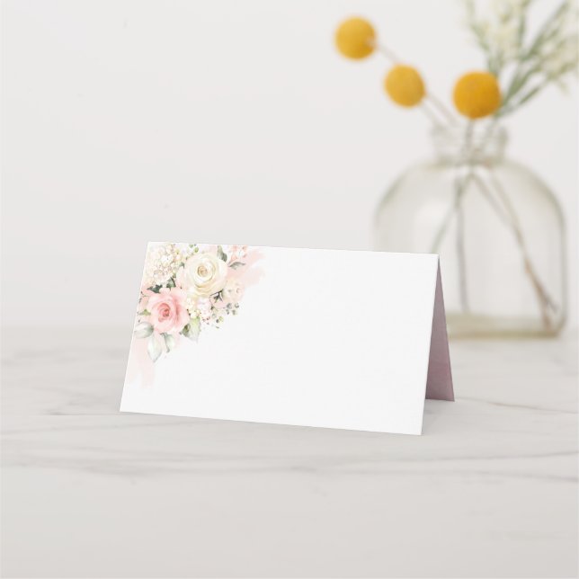 Tarjeta De Asiento Fiesta de cumpleaños Quinceanera Floral (Anverso)