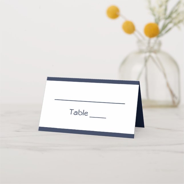 Tarjeta De Asiento Fiesta de matrimonio de la Marina Náutica de franj (Anverso)