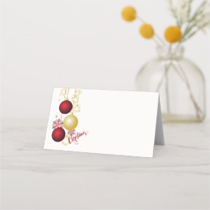 Tarjeta De Asiento Fiesta de Navidades blancos, dorados y rojos