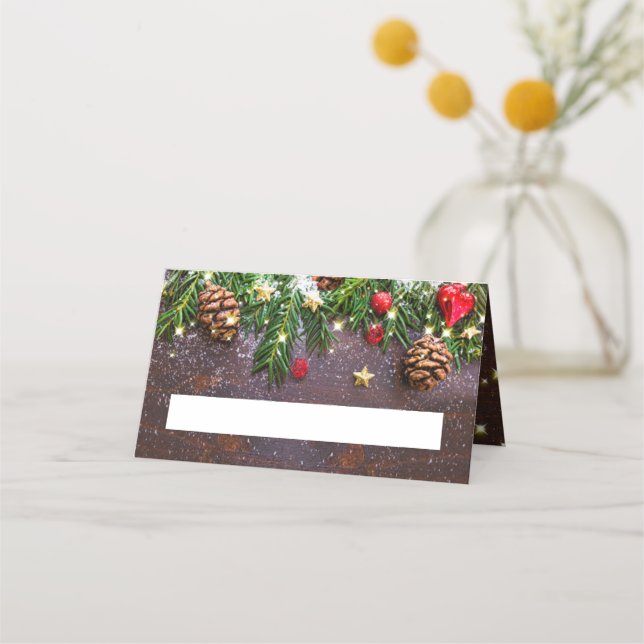 Tarjeta De Asiento Fiesta de Navidades de Fiestas Rústicas de la Rama (Anverso)