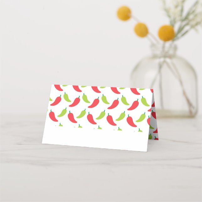 Tarjeta De Asiento Fiesta de Peppers Hot Peppers Cumpleaños (Anverso)