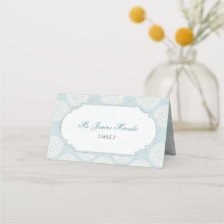 Tarjeta De Asiento Fiesta de té alto victoriano azul