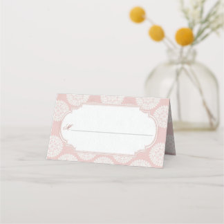 Tarjeta De Asiento Fiesta de té alto victoriano rosa en blanco