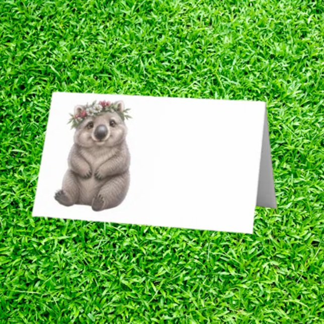 Tarjeta De Asiento Fiesta de Wombat con Acuarelas (makes every guest feel special and every table setting delightfully unique.)