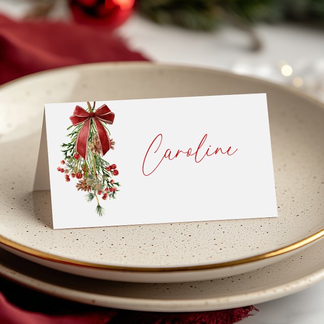 Tarjeta De Asiento Fiesta Elegante de Muérdago  (Subido por el creador)