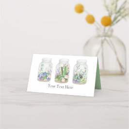 Tarjeta De Asiento Fiesta Elegante Terrario Floral Suculento Regadera