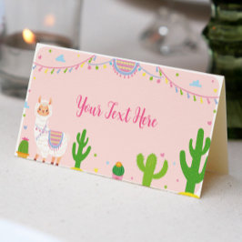 Tarjeta De Asiento Fiesta Llama Fun Chica Birthday Place Card