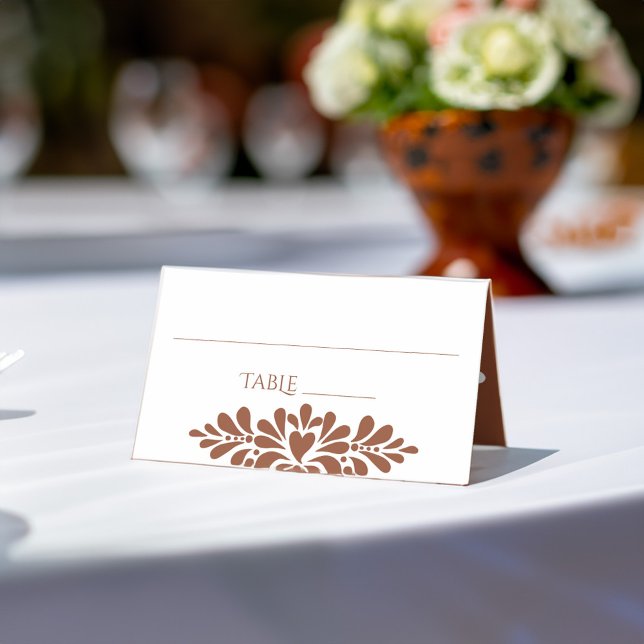Tarjeta De Asiento Fiesta mexicana talavera boda terracotta boho (Mexican fiesta vintage talavera terracotta boho wedding place card)