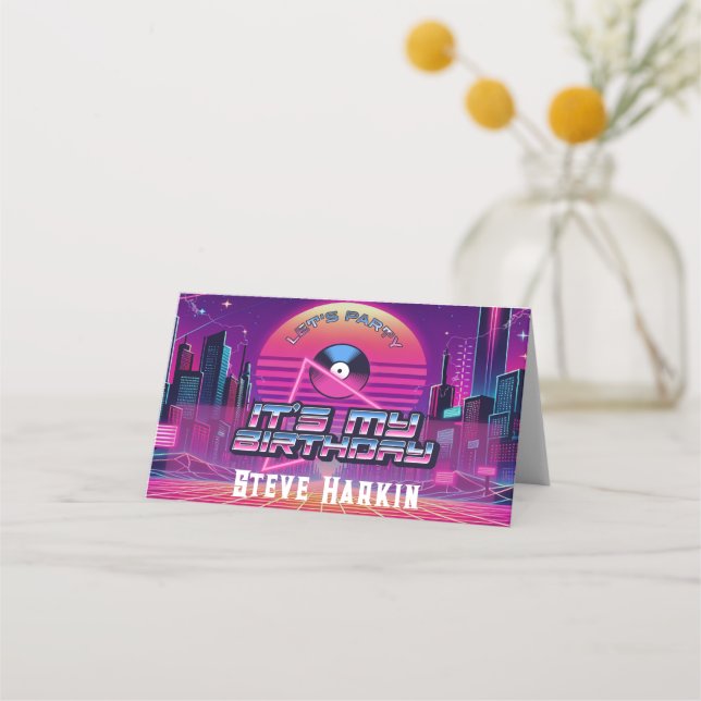 Tarjeta De Asiento Fiesta Rockin Vaporwave (Anverso)