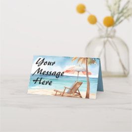 Tarjeta De Asiento Fiesta Tropical Beach