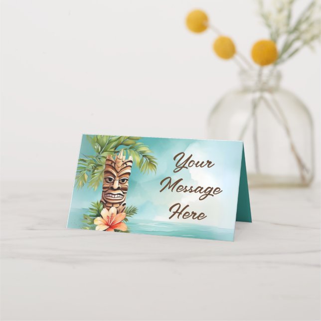 Tarjeta De Asiento Fiesta Tropical de Tiki (Anverso)