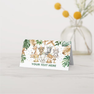 Tarjeta De Asiento Fiestas de Safari de la Selva Cute salvajes un cum