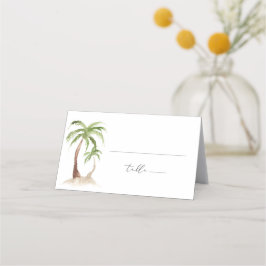 Tarjeta De Asiento FIONA Palm Tree Beach Tropical Place Card