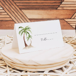 Tarjeta De Asiento FIONA Palm Tree Beach Tropical Place Card