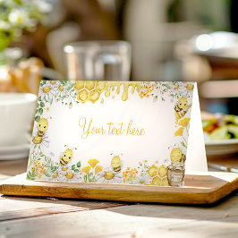 Tarjeta De Asiento First Bee Day Bumblebee Birthday Party Food Tent