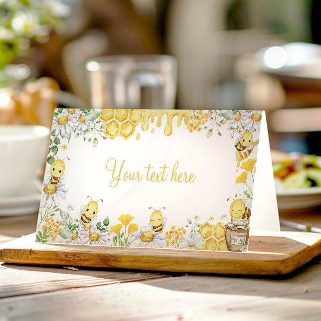 Tarjeta De Asiento First Bee Day Bumblebee Birthday Party Food Tent (Subido por el creador)