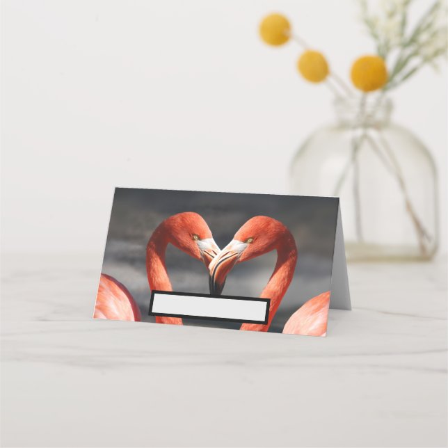 Tarjeta De Asiento Flamenco de San Valentín (Anverso)