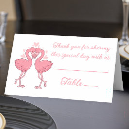 Tarjeta De Asiento Flamingo Pink Tropical Beach Wedding Escort