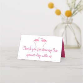 Tarjeta De Asiento Flamingo Rosado Tropical Gracias Fiesta De Bodas