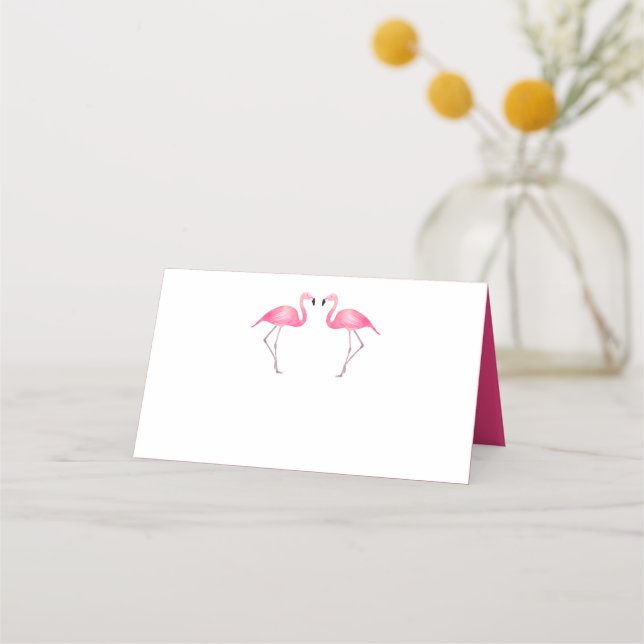 Tarjeta De Asiento Flamingo tropical rosa Flamingo Wedding Party Brid (Anverso)