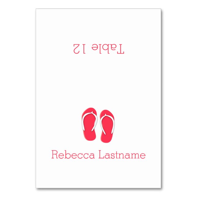 Tarjeta de asiento Flip Flops Berry (Anverso)