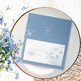 Tarjeta De Asiento Flor azul dulce Flor silvestre Floral Botánica mod