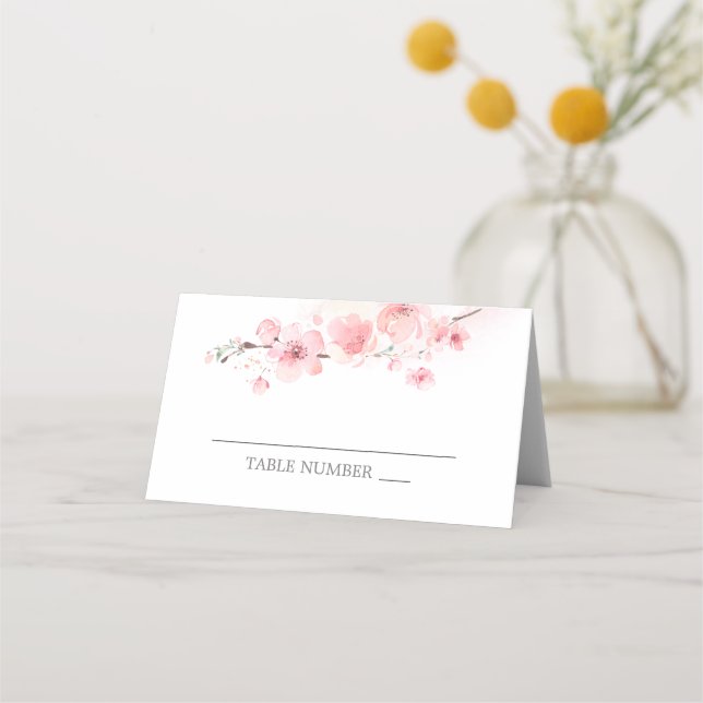 Tarjeta De Asiento Flor de cerezo rosa (Anverso)