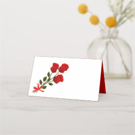 Tarjeta De Asiento Flor de rosa roja floral - Flores de fiesta casera