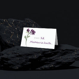 Tarjeta De Asiento Flor salvaje | Flores de jardín bohemias profundas