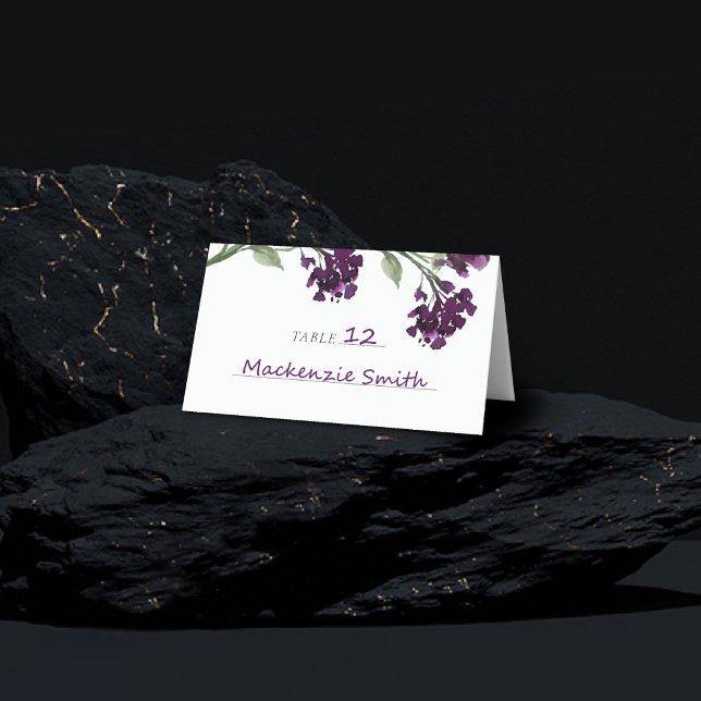 Tarjeta De Asiento Flor salvaje | Flores de jardín bohemias profundas (Subido por el creador)